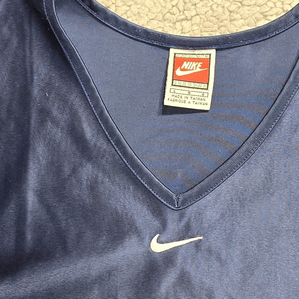 Vintage Nike Men's LRG Sleeveless Basketball Mesh Jersey Center Swoosh Blue Y2K - Picture 3 of 8